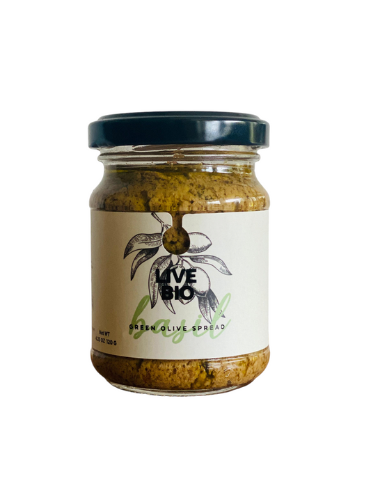 Basil green olive tapenade